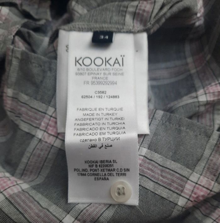Tunique fantaisie à carreaux Kookaï  34