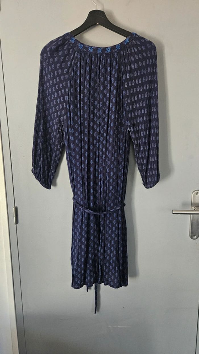 Robe tunique bohème Etam- Taillf 38, bleu marine imprimé - photo numéro 4