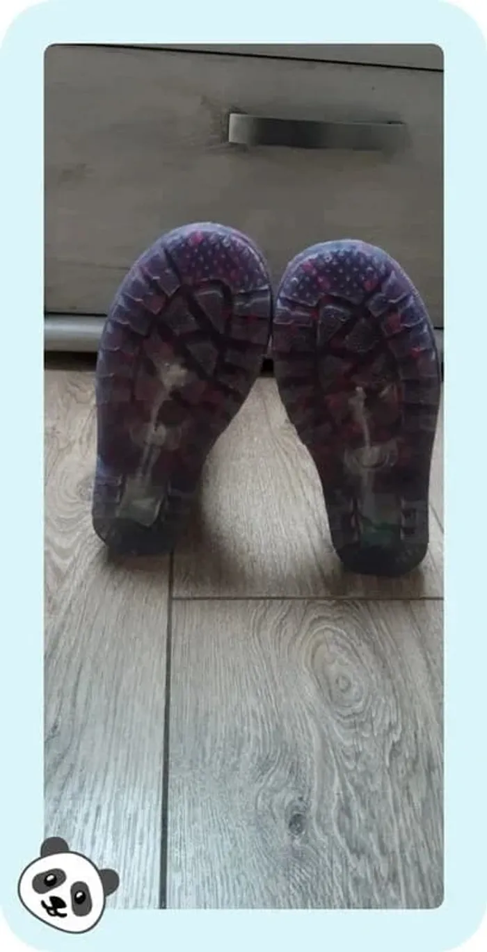 Bottes de pluie gémo noires motif coeur pointure 32 état neuves - photo numéro 6