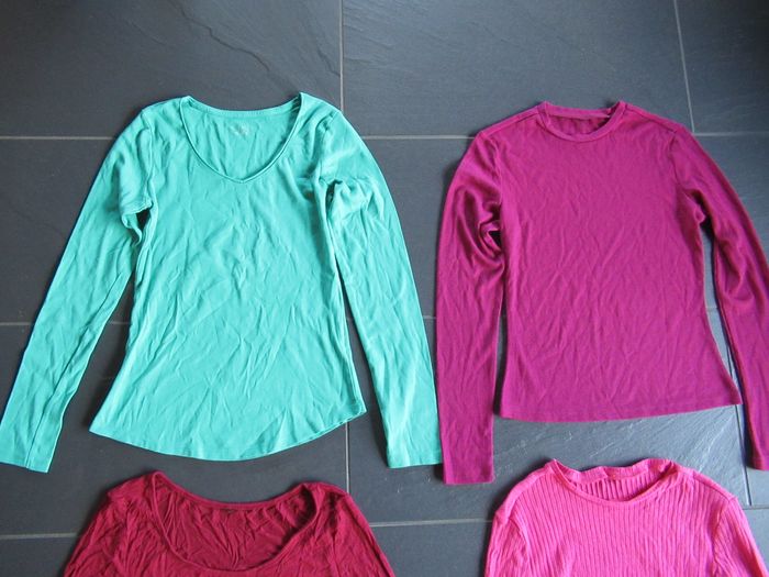5 tee-shirts à manches longues / haut femme 36 / S - photo numéro 4