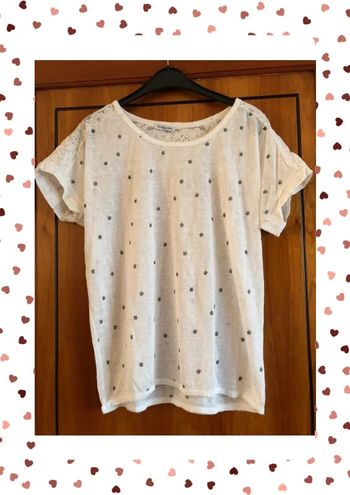T-shirt blanc dentelle Andromède neuf