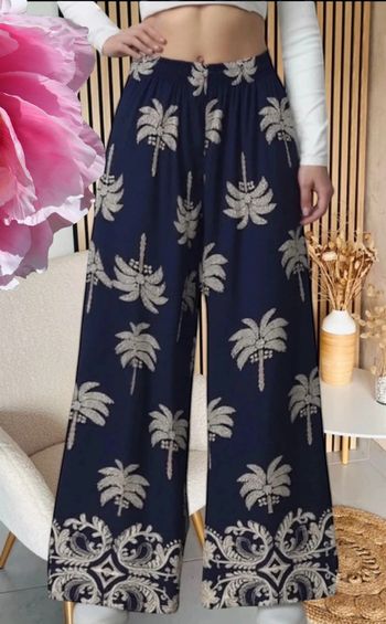 Pantalon palmier bleu marine