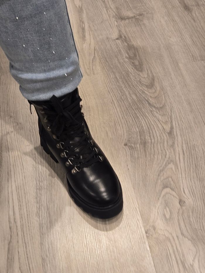 Bottines simili noir à lacets P38 Abloom neuves - photo numéro 9