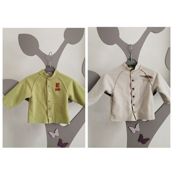 Gilet polaire réversible Vert/ gris Obaibi taille 12 mois 
