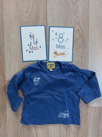 T-shirt manches longues bleu 18 mois