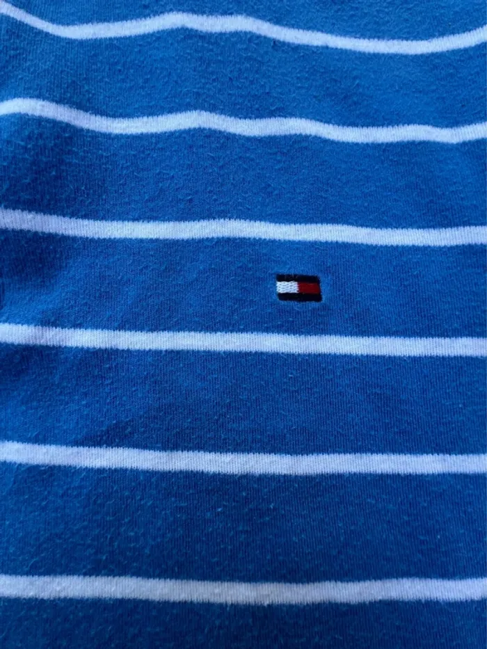 Polo tommy Hilfiger bleu rayé taille L - photo numéro 2