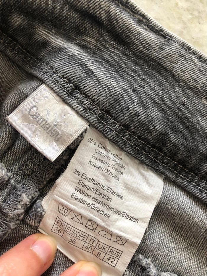 Mini jupe en jean noir délavé 36 - photo numéro 4