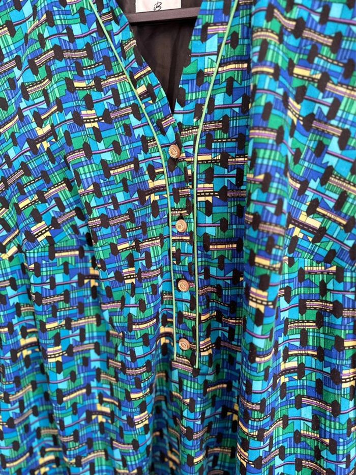 Robe manches longues doublée dans les tons bleus - photo numéro 6