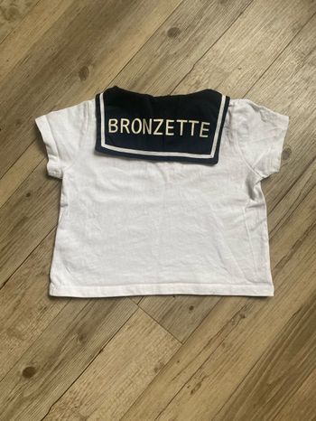 T shirt marinière bronzette eden et Victor fille 3 ans
