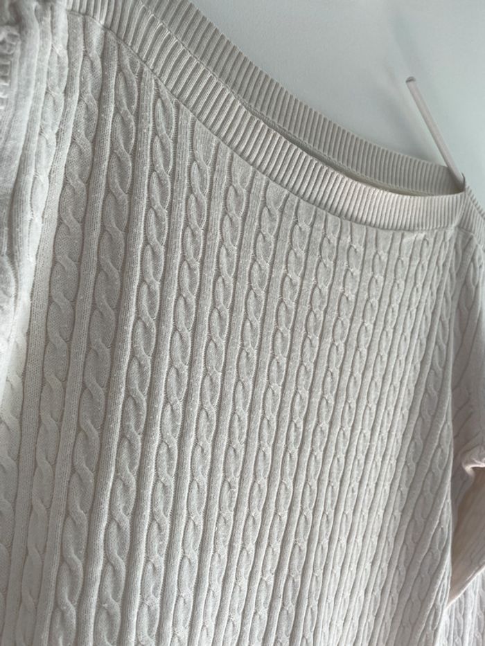 Pull torsadé blanc Tommy Hilfiger - Taille S - photo numéro 3