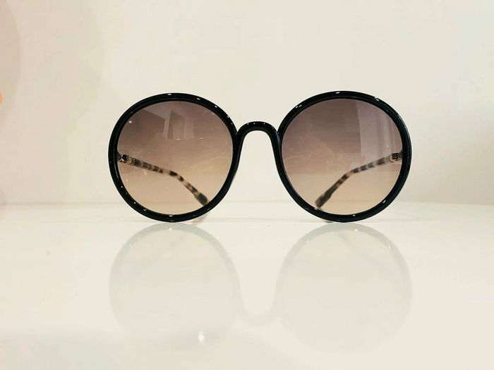 Lunette de soleil femme ronde marron bras léopard verres dégradés uvprotection catégorie 2 - photo numéro 2