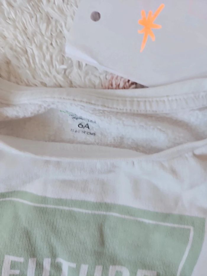 Sweat fille taille 6 ans marque kiabi blanc - photo numéro 3