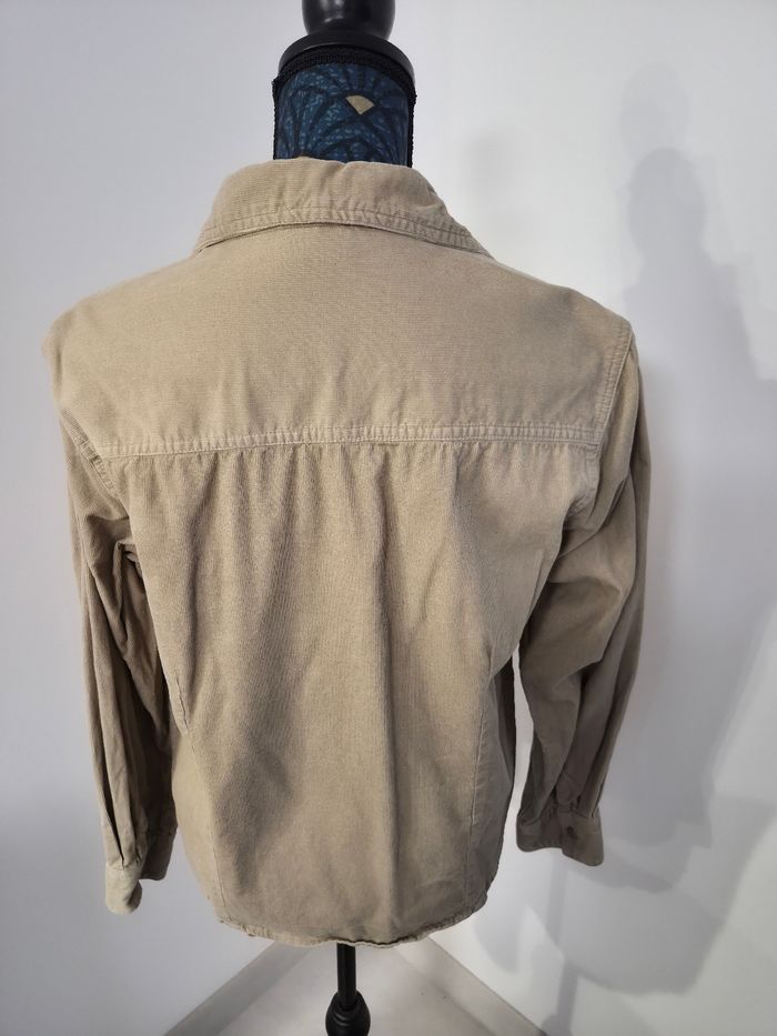 Veste chemise beige en velours côtelé, 100% coton, taille 44. - photo numéro 3