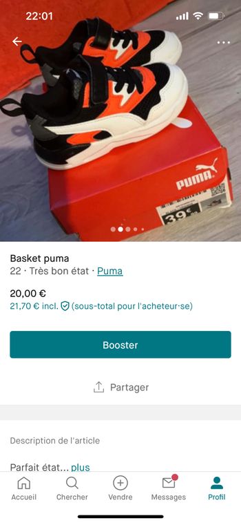 Basket puma garçon