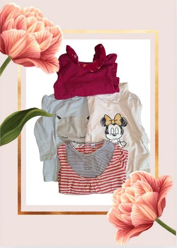 🌟🌸 Lot 4 T-shirts manches longues pour bébé fille 🌸🌟