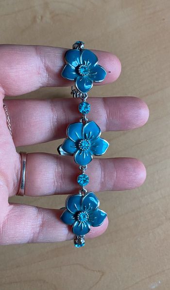Bracelet fleurs bleues Bleu Citron