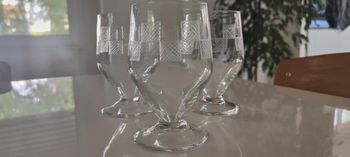 3 verres à damier art déco