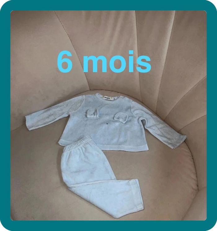 Ensemble ou pyjama souris velours 2 pièces mixte 6 mois - Les lutins