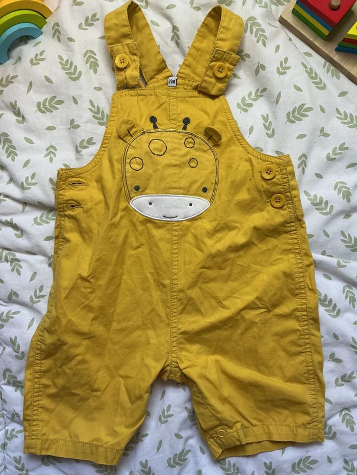 salopette short jaune pressions entre les jambes 23 mois - photo numéro 3