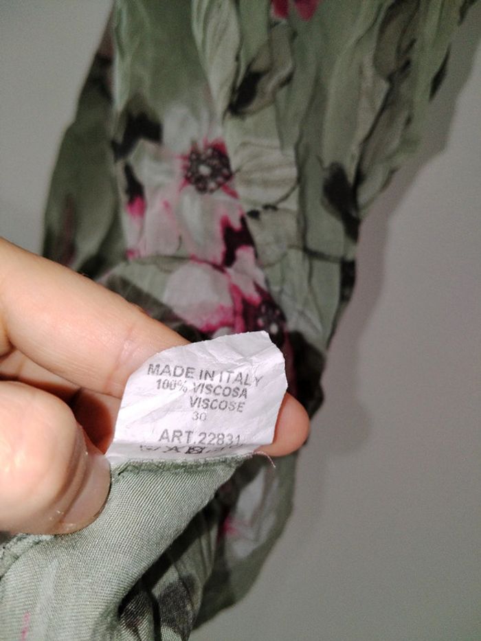 Tunique t-shirt à fleurs femmes kaki - photo numéro 3