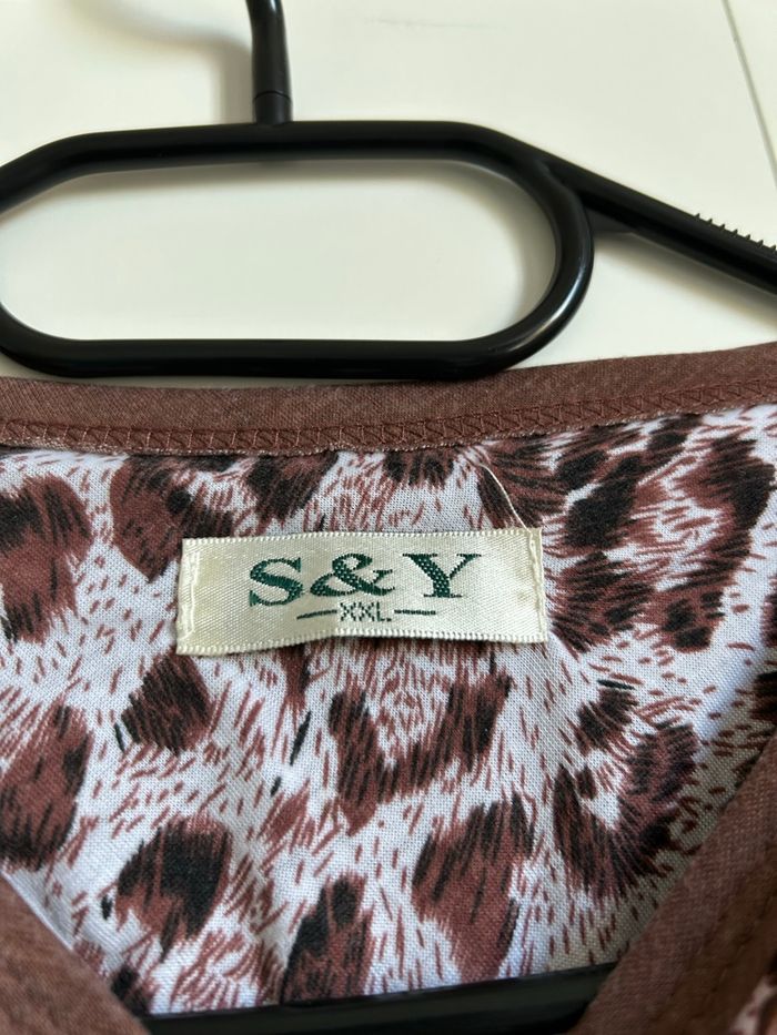 Haut de pyjama marron léopard S&Y Tailles XL-XXL - photo numéro 5