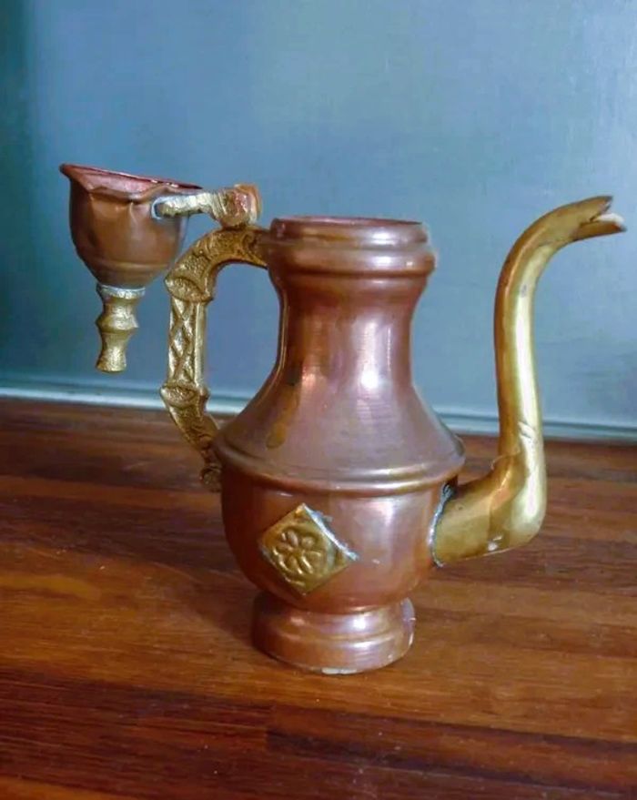 Carafe pichet thé orientale accessoire cuisine cuivre collection vintage TBE - photo numéro 2