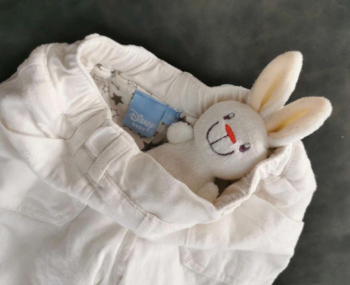 Ensemble Disney  👣 mixte  veste à  capuche rouge et pantalon chaud blanc,  1 mois/54cm - photo numéro 6