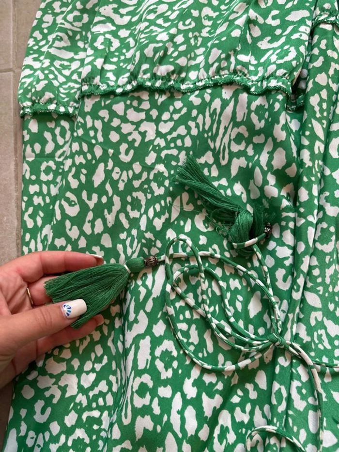 Robe longue verte et blanche GOA taille M - photo numéro 8