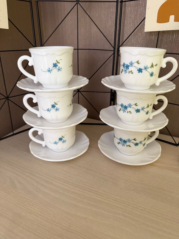 tasses Arcopal avec soucoupes Myiosotis - photo numéro 4