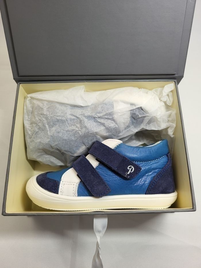 Chaussures tennis garçon en cuir bleu Point 22 Made in France 🇨🇵 - photo numéro 2