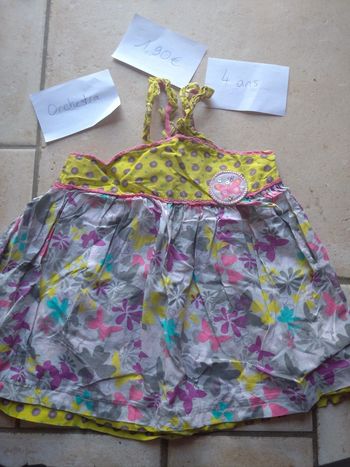 Tee shirt chemise sans manche bretelles Fille 4 ans Fleurs Papillons Orchestra