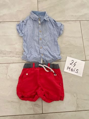 Ensemble chemisette short obaïbi 2 ans