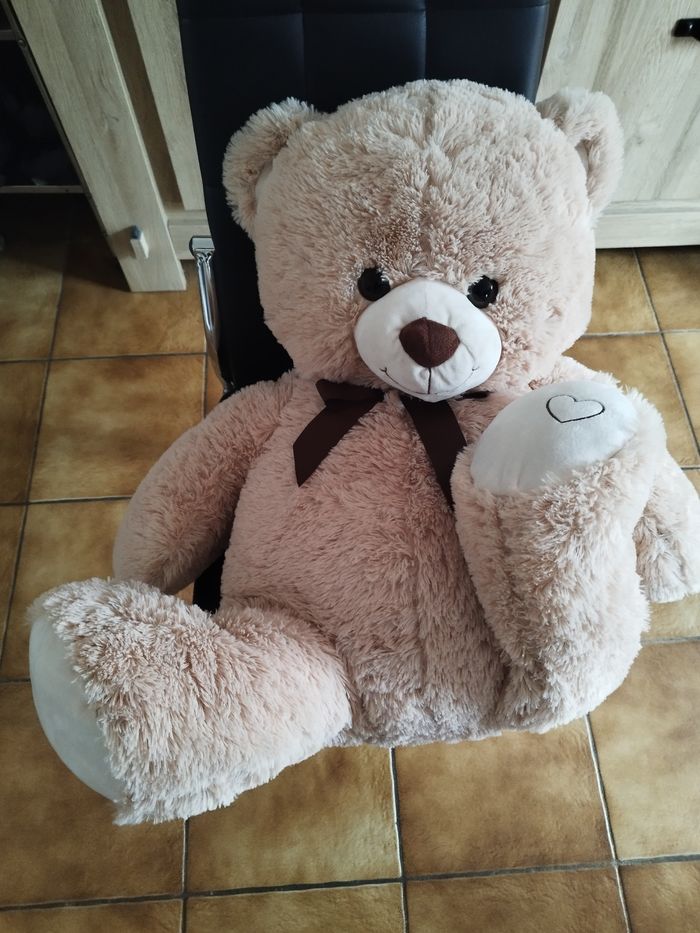 Peluche  ours longueur 80 cm - photo numéro 5