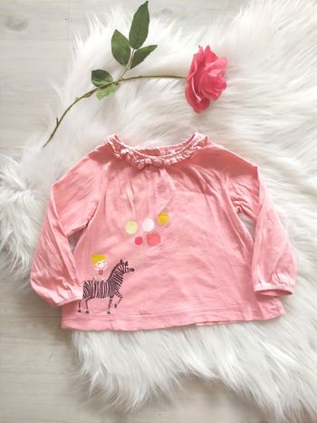 Tee-shirt manches longues bébé fille 18 mois coton corail