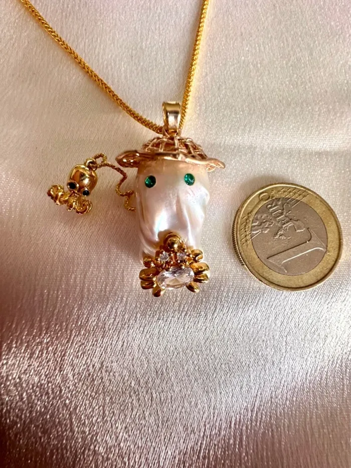 Collier pêcheur vietnamien – perle baroque unique fait main - photo numéro 3
