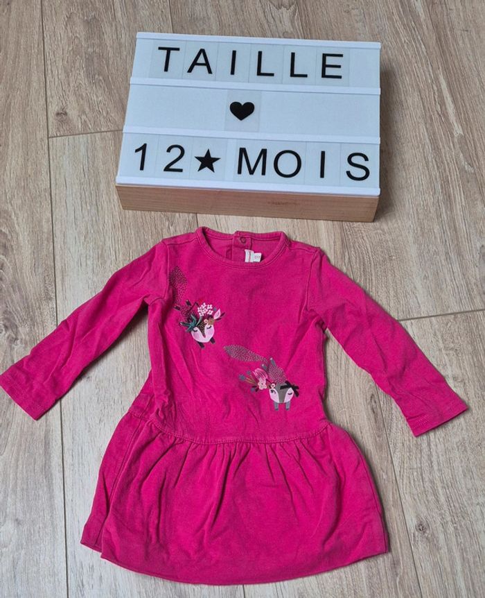 Robe rose Catimini 12 mois