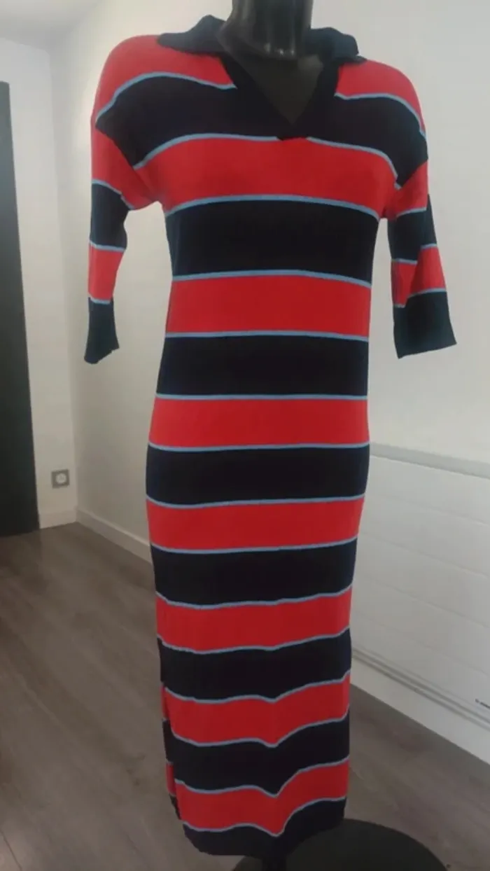 Robe longue rayée