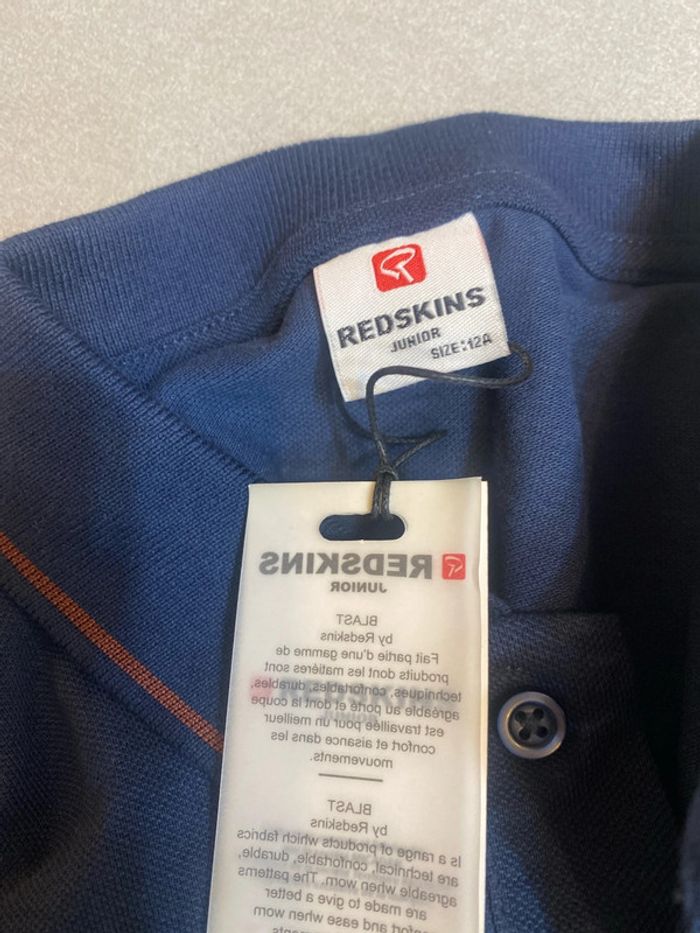 Polo rayé bleu/jaune/bordeaux Redskins Junior taille 12 ans neuf - n25m - photo numéro 4