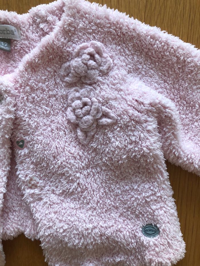 Gilet fille rose pale Absorba 12 mois - photo numéro 2