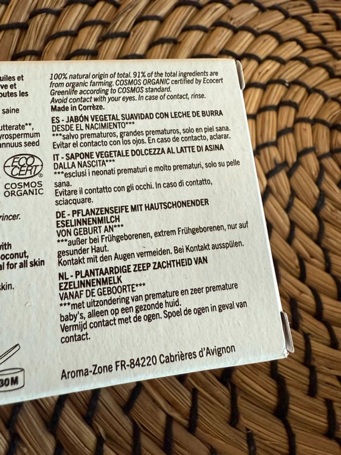 Savon vegetal lait d’ânesse Aroma Zone - photo numéro 3