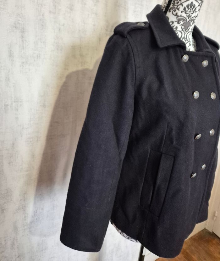 Caban court noir Pablo Gérard Darel en laine vierge Taille 38 M - photo numéro 2