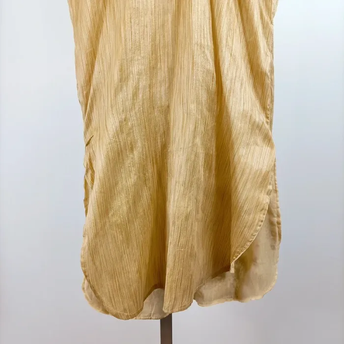 Tunique dorée brodée style indien sans manches perles strass taille estimée M A1346 - photo numéro 7