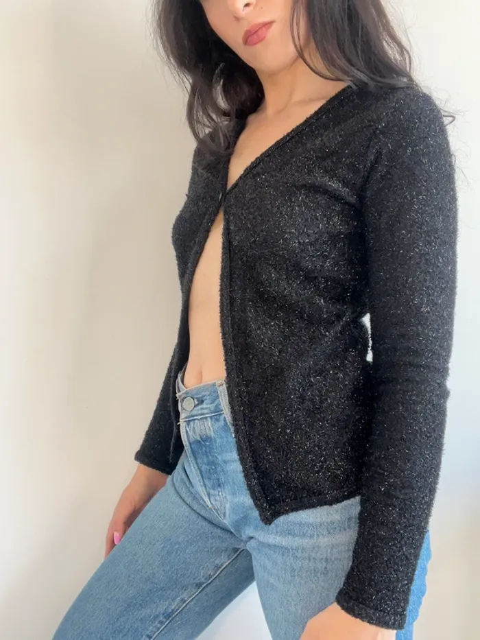 Haut vintage y2k années 90 noir taille XS - photo numéro 3