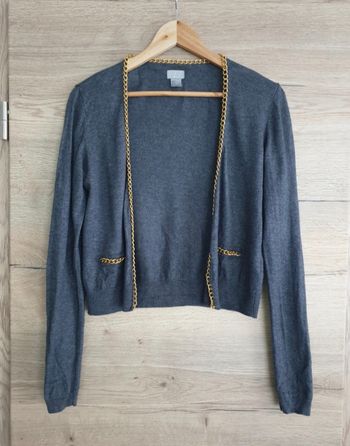 Gilet gris chaîne dorée