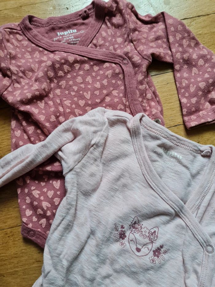 Lots de 2 bodies fille 2/6 mois lupilu - photo numéro 2