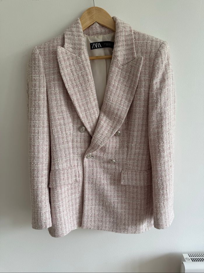 Blazer veste rose avec boutons argenté Zara taille 38 M