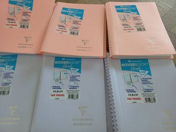 Lot de 6 cahiers koverbook 14,8*21 160 pages à 20€ avec le code 
BRONZETTE30
Le lot passe à 14€