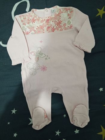 Pyjama rose "fleurs" _ 3 mois