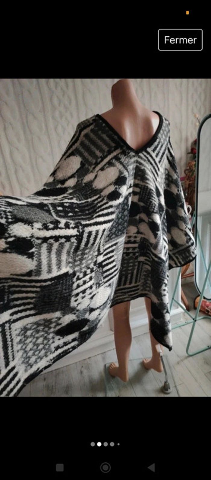 grand poncho d'hiver très chaud