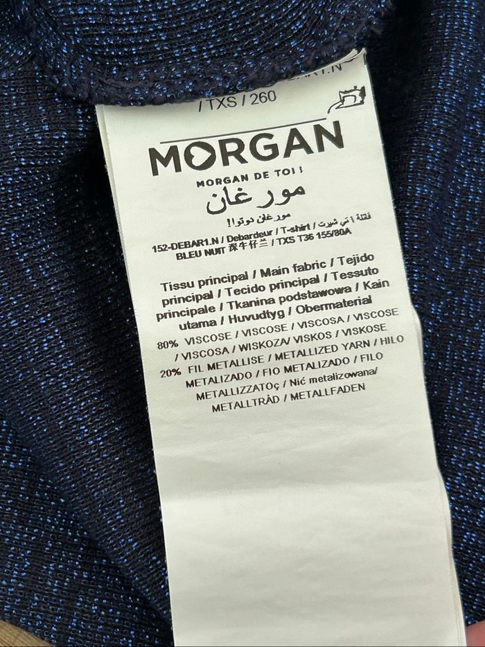 Débardeur bleu marine pailleté Morgan taille XS jamais porté - photo numéro 10
